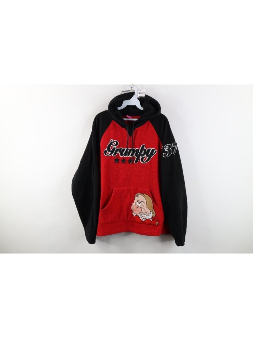 Vintage Disney Snow White Womens 2XL Grumpy Dwarf Fleece Hoodie Sweatshirt Red